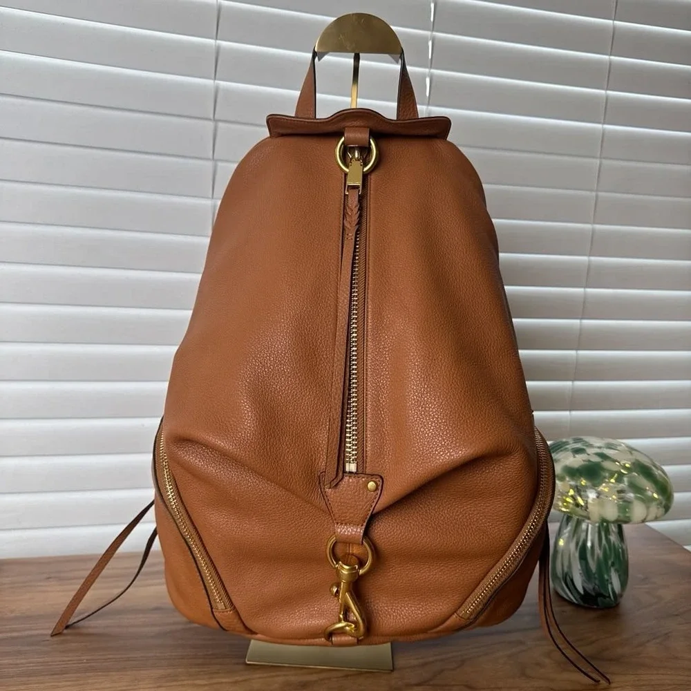 Rebecca Minkoff Julian Backpack Tan Brown Leather Gold Hardware HS21TJUB06